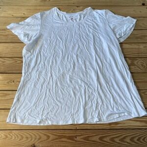 NEW Laurie Felt Flutter Sleeve T Shirt Size XL Women’s White